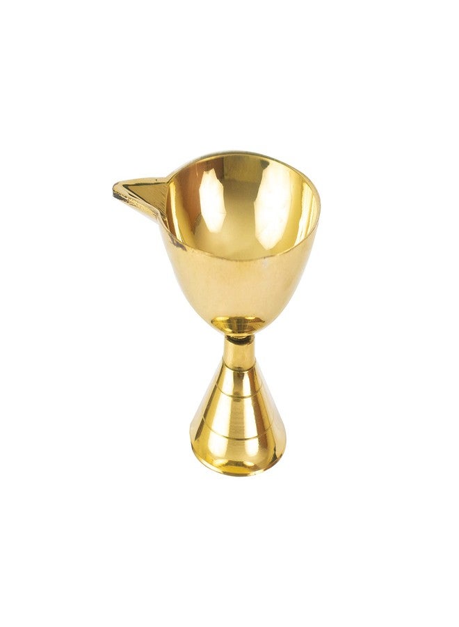 Spillbox Traditional Brass Diya for Puja | Pooja Aarti | Arti Deepak Deepam Oil Lamp for Home Temple Puja Articles Decor Gifts-SSDA-M- (6) - Image 2